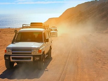 Marsa Alam Jeep Safari, Sunset and Camel Ride