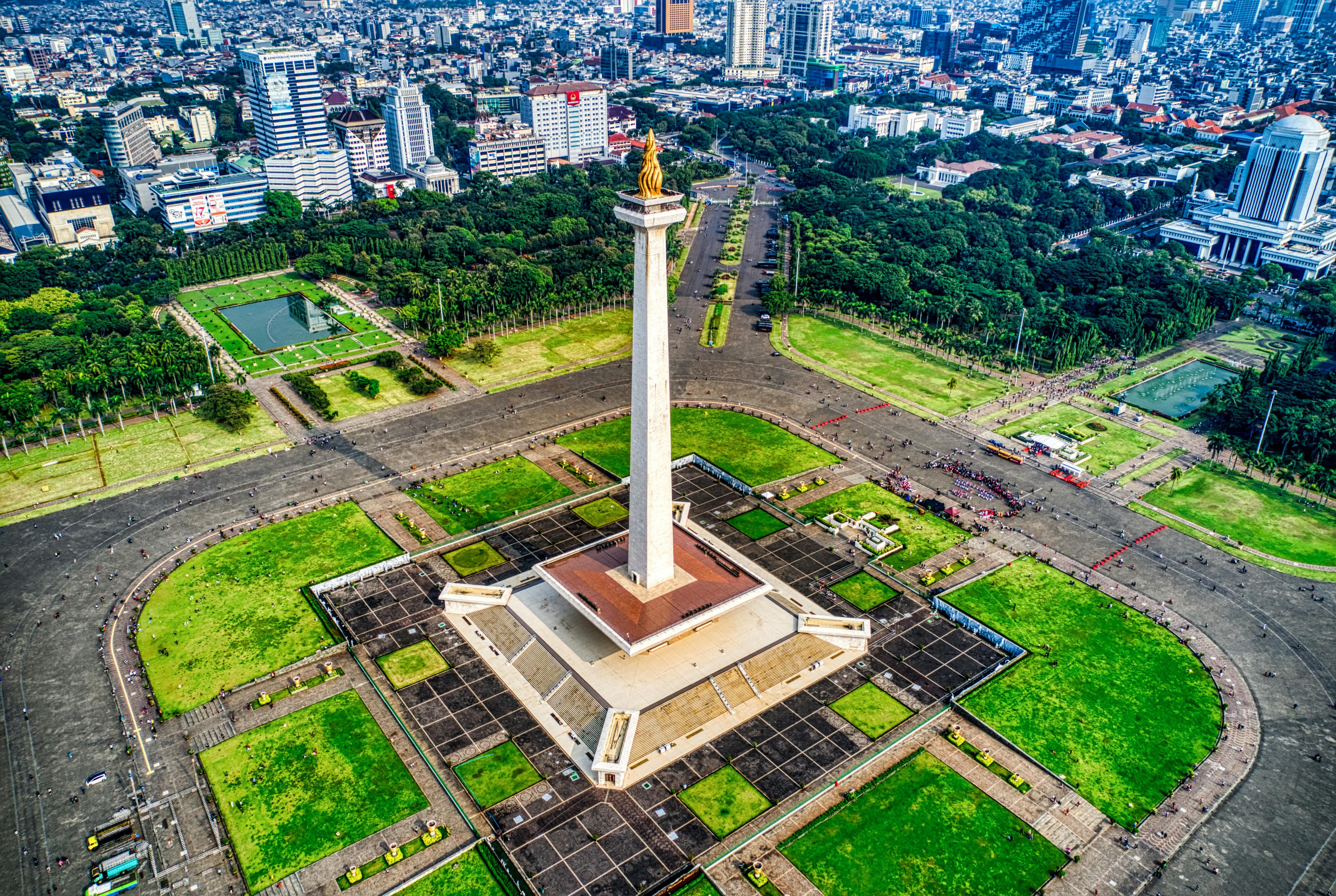 Monument National che cattura con drone con vista sulla città