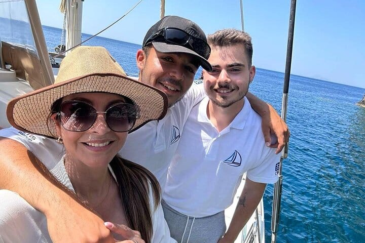 Santorini Luxury Catamaran Cruise, with Lunch, BBQ, drinks and transfers 8