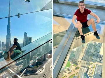 Dubai Sky View Glass Slide Experience and City Views