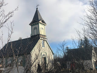 Countryside Church in Rift Valley Thingvellir National Park