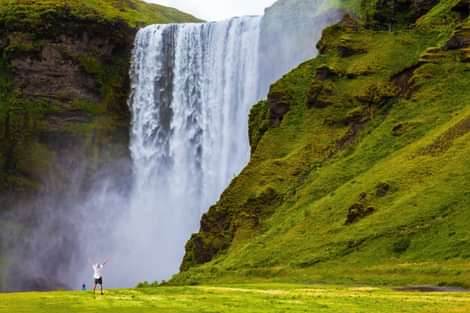 Skogafoss Waterfall in summer