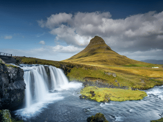 Kirkjufell mountain and Kirkjufellsfossar waterfall