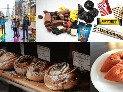 A collage of the different treats awaiting you on our Icelandic Sweet Tooth Tour