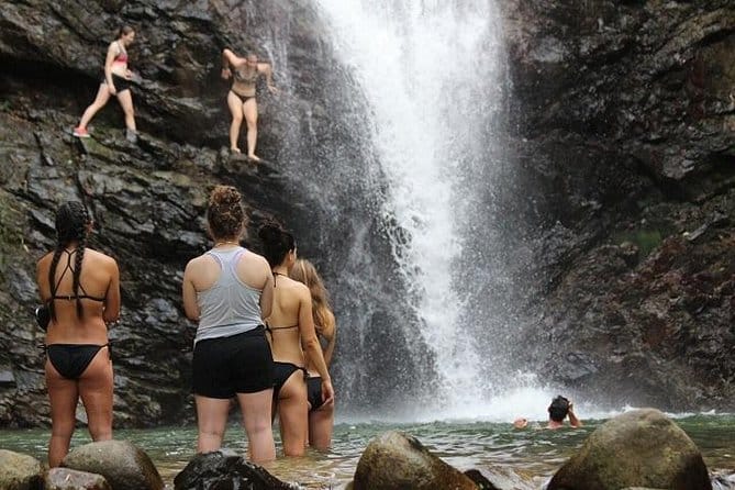 Jumping into the waterfall
