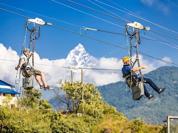 Zip-Line Adventure Over Phewa Lake in Pokhara, Nepal