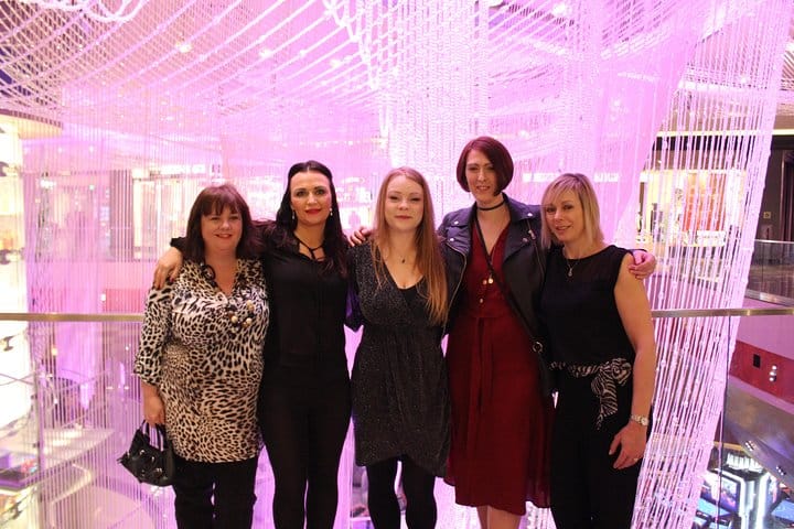 Posing by the Chandelier Bar!