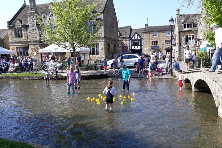 The duck race in Bourton-on-the-Water