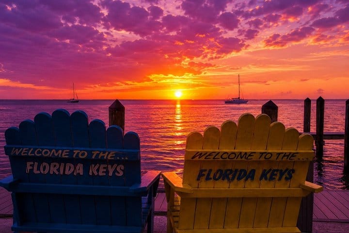 Sunset over Florida Bay on a Key Largo cruise