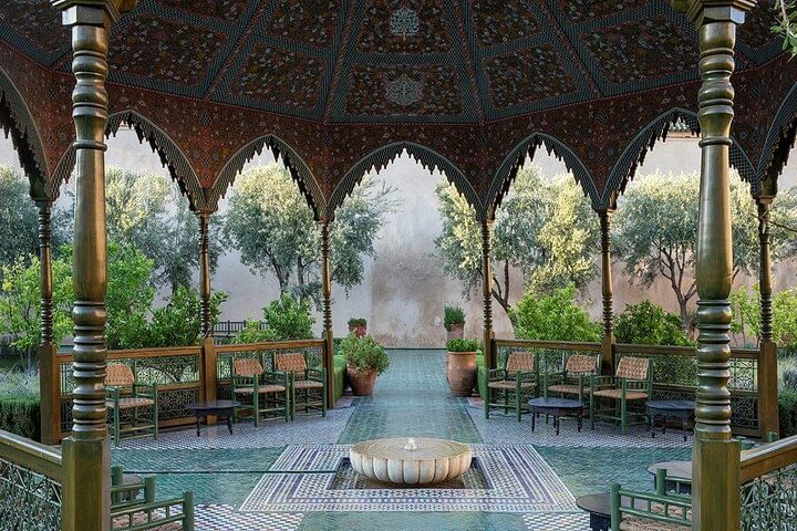 Les Jardins Secrets in Marrakech is a restored 19th-century garden offering a peaceful escape with lush greenery, intricate fountains, and traditional Moroccan architecture. It showcases Islamic and e