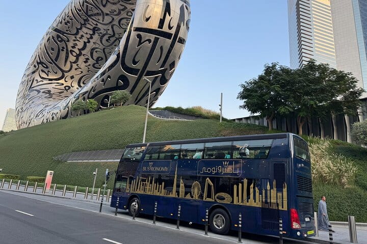 Dubai: Bustronomy Gourmet Brunch, Afternoon Tea, or Dinner on a Luxury Glass-Roof Bus!