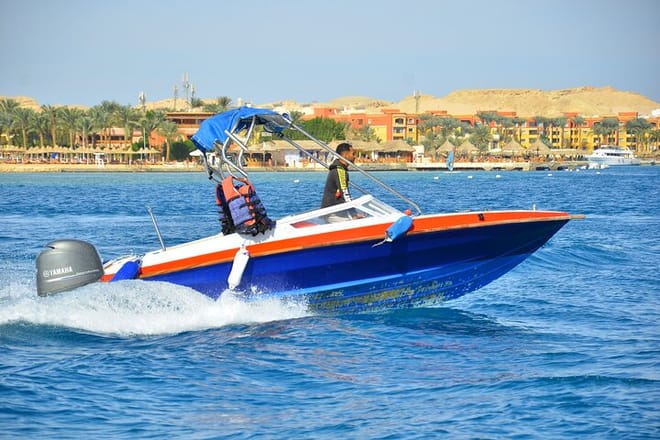 Abu Munkar Island trip by a speed boat Hurghada