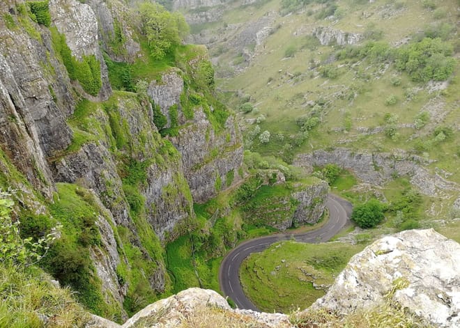 The road through the Cheddar Gorge