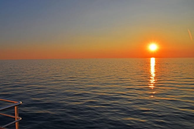 Sun about to dive into the Adriatic