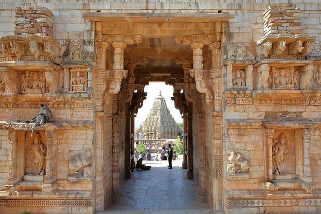 Mahasati Gate located inside the fort with samideshwar Hindu Temple in Chittorgarh Fort