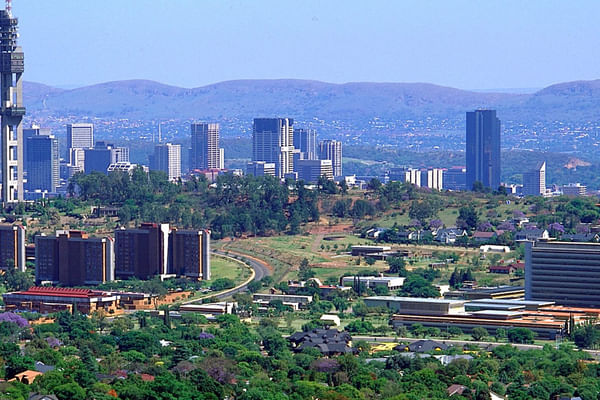 View of Pretoria, the Jacaranda City, bursting with historical sites.