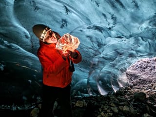 glowing in the sparkle ice cave