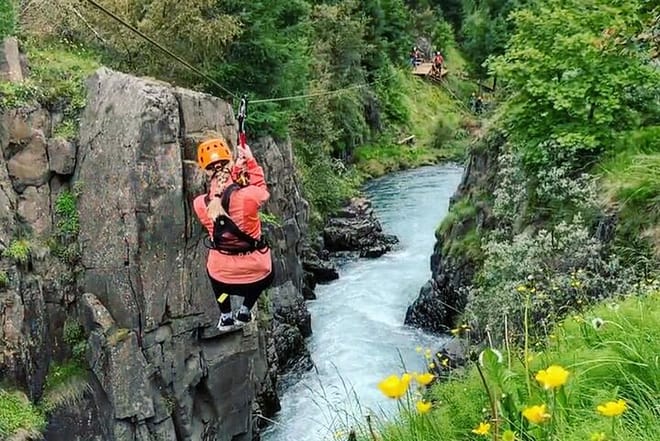 Zipline Adventure Through Glerárgil River Canyon in Akureyri Town photo 2