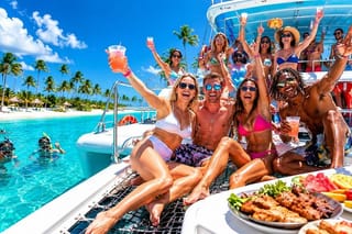 Punta Cana Private Catamaran Spring Break Party, Snorkel & BBQ
