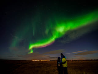 Strong Northern lights activities in Iceland