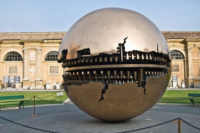 Golden Ball sculpture in courtyard of Vatican Museum