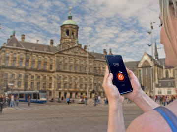 Self-guided tour of Amsterdam: In front of the Royal Palace on Dam Square.