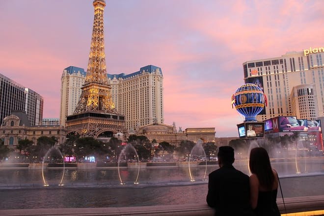 Stop by the Bellagio Fountain Show as the sun sets