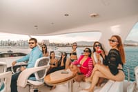 Enjoy a premium open bar, Mexican food, and water adventures aboard your private luxury yacht in Cabo!
