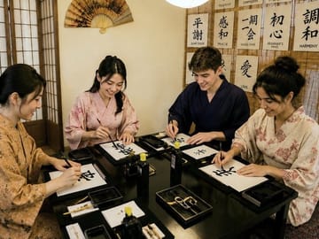 Kyoto Authentic Japanese Calligraphy in a Traditional Studio