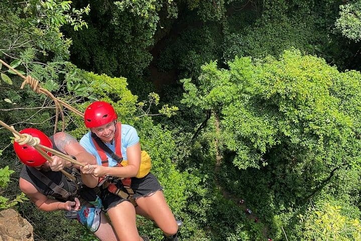 Jomblang cave with single rope