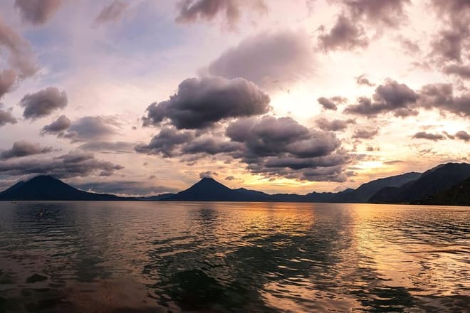 Lake Atitlan and its volcanoes