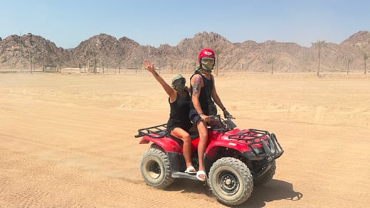 Couple on a desert quad, Hurghada