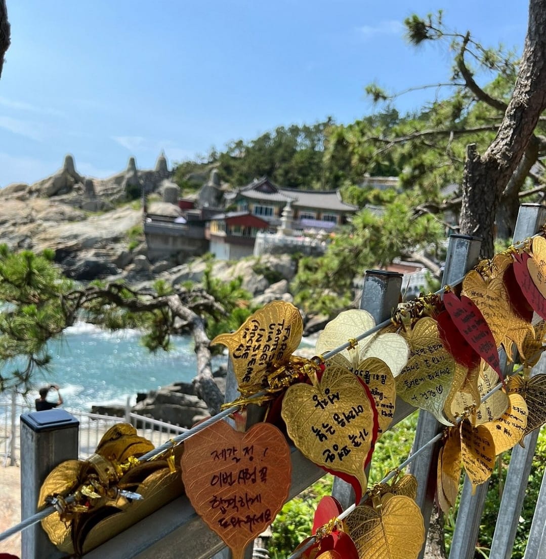 A serene Buddha statue facing the waves