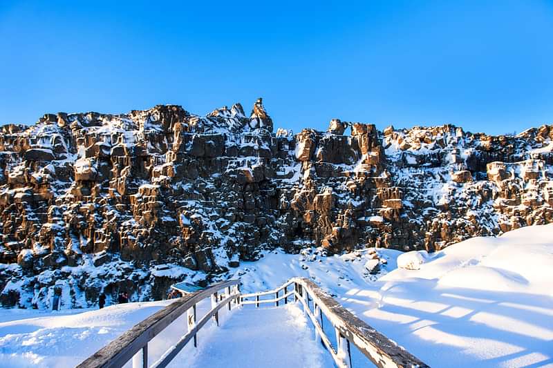 Thingvellir Northamerican Tectonic Plate Winter