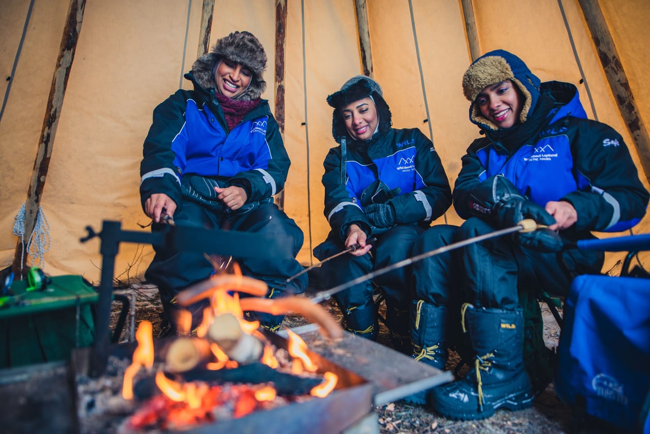 Having a great time around the fire...