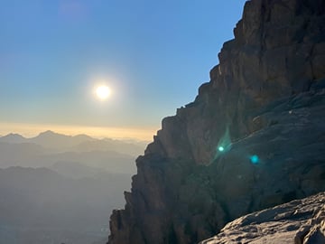 Reach the summit of Mount Sinai and take in unforgettable panoramic views of the Sinai desert.