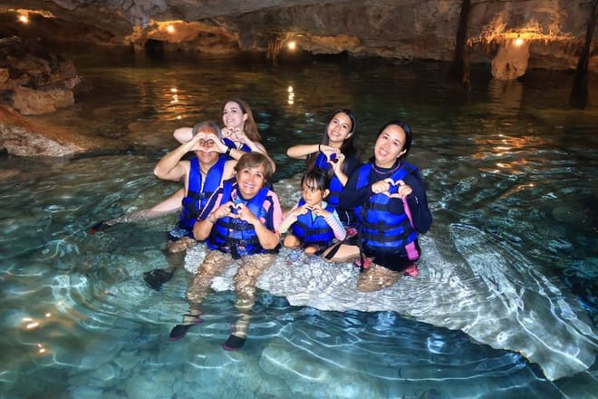 Aventura en cenote Yaxmuul Ceremonia y rapel del chamán maya