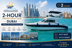 2-Hour Private Yacht Tour Dubai – Marina, JBR, Atlantis & Palm Views