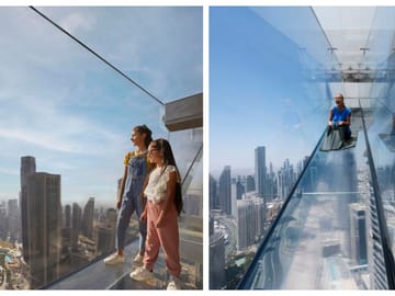 Dubai Sky Views Glass Slide and Burj Khalifa Tour with Transfers