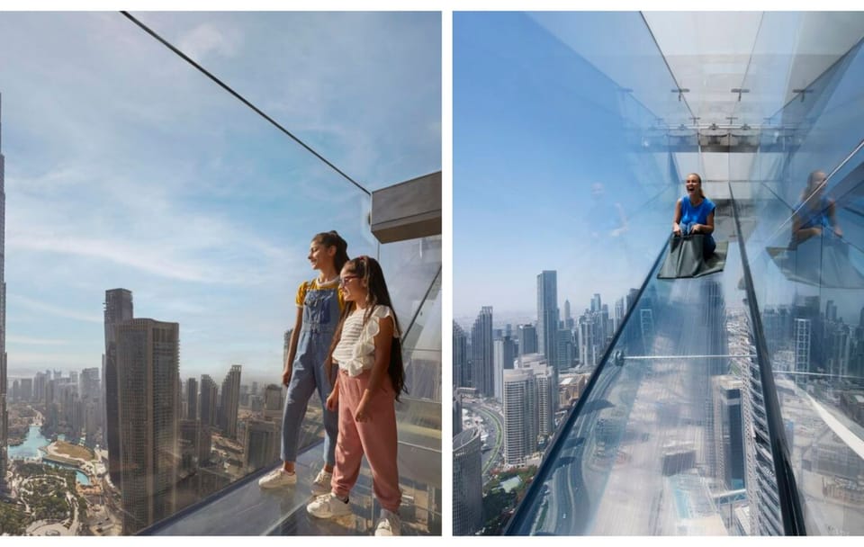 Dubai Sky Views Glass Slide and Burj Khalifa Tour with Transfers