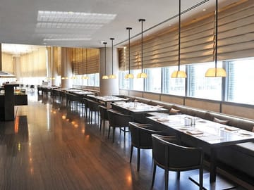 Armani inspired dining interiors in every corner.