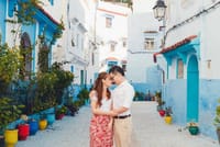 Capture your love story in the enchanting blue streets of Chefchaouen, where every corner provides a romantic and picturesque backdrop.