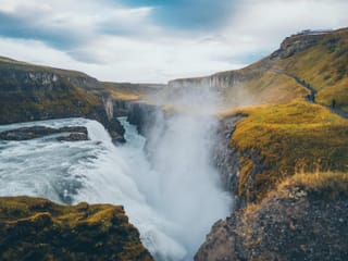 Gullfoss waterfall in fall