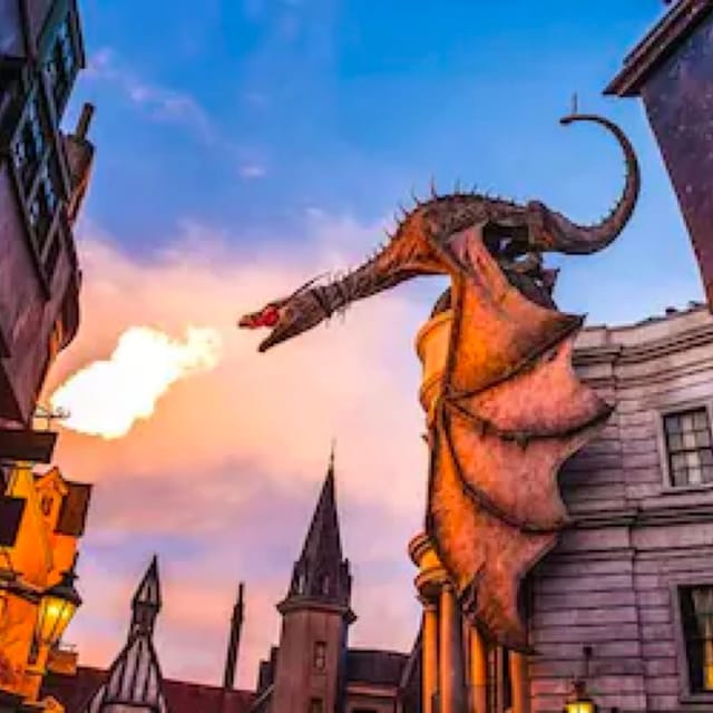 Dragon above Gringotts in Diagon Alley at Universal Studios Florida
