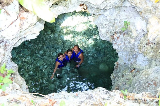 Aventura en cenote Yaxmuul Ceremonia y rapel del chamán maya