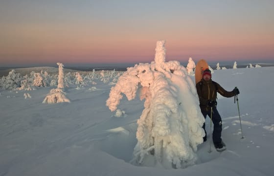 Snow surfing at the freerider’s paradise, Pyhä area