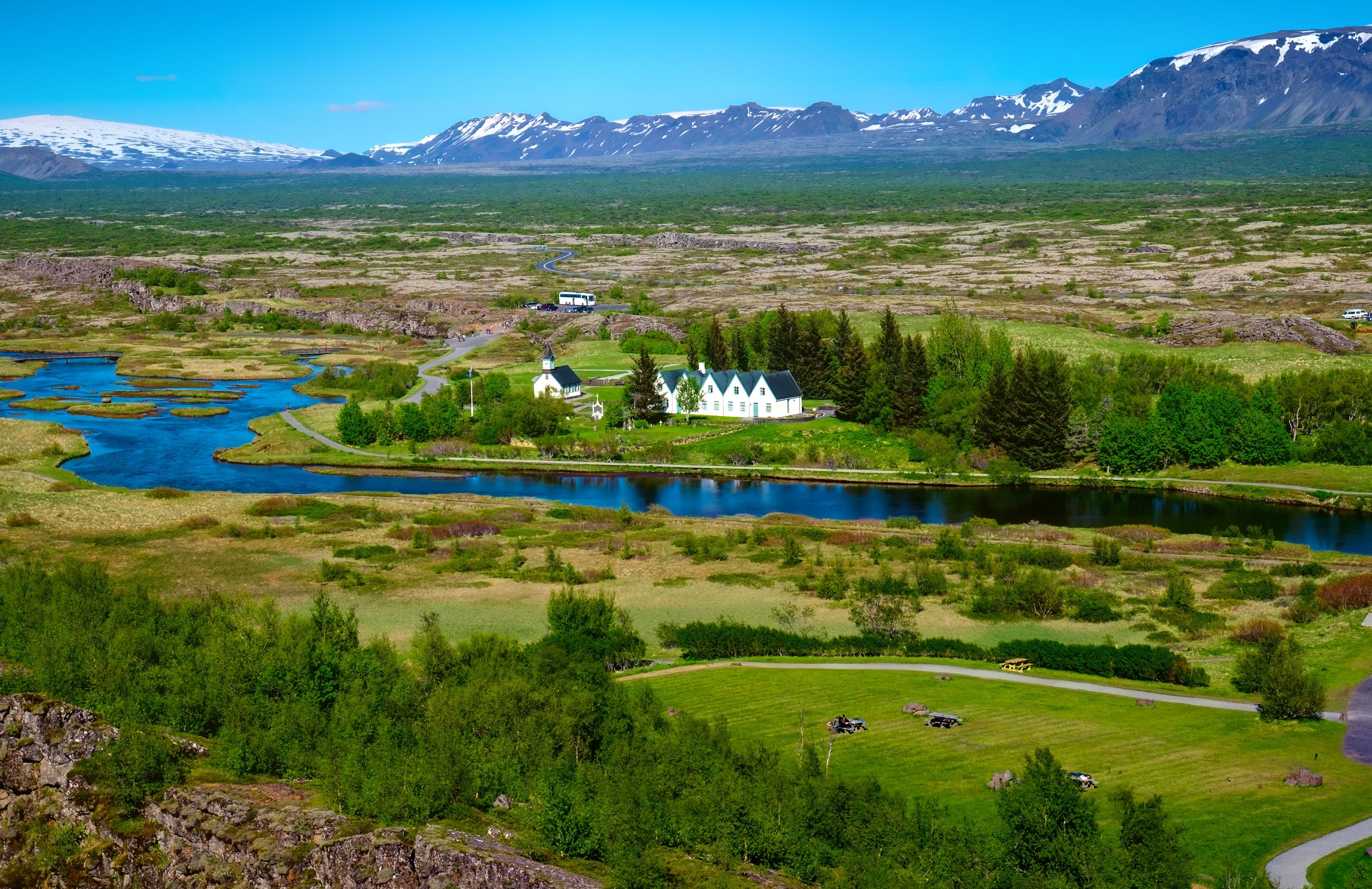 Þingvellir in Iceland in Summer Time