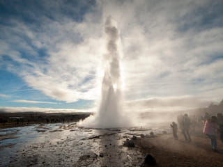 Majestic eruption in Strokkur at Geysir Geothermal area