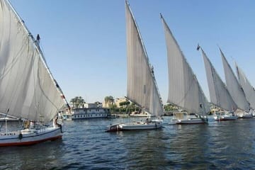 Felucca Sailboat ride on the Nile at Sunset with Tea time