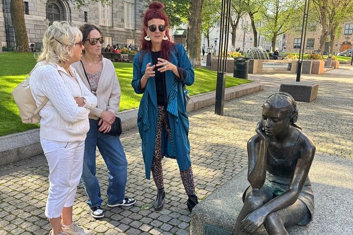 Tour guide explaining